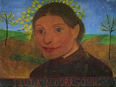 Self-Portrait in Front of Blooming Trees by Paula Modersohn Becker